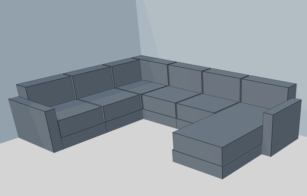 Canapés sur mesure : droit, en L, en U, avec méridienne, en 2D et en 3D