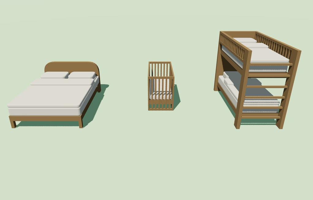Lits sur mesure : simple, double, superposé, lit bébé, en 2D et en 3D