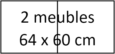 2 meubles 64 x 60 cm