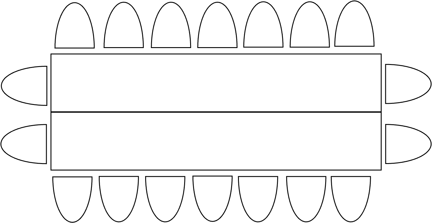 2 Tables 370 x 65 cm