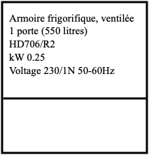 Armoire frigorifique, ventilée 1 porte (550 litres) HD706/R2