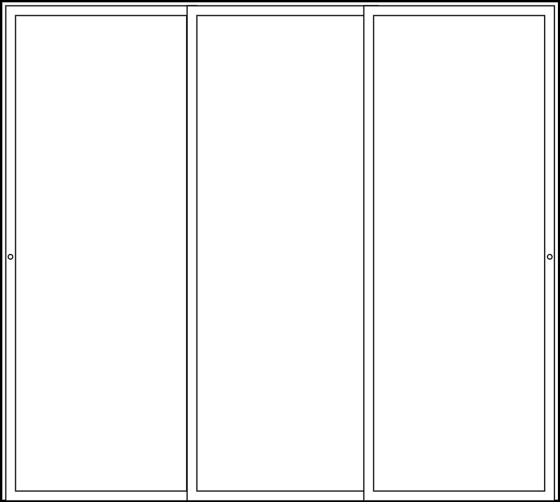 Baie vitrée 3 vantaux