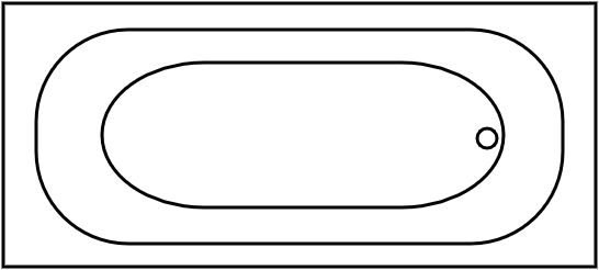 Baignoire rectangulaire (encastrable) 180x80