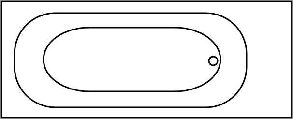 Baignoire rectangulaire (encastrable) 200x80