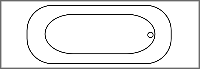 Baignoire rectangulaire (encastrable) 220x80