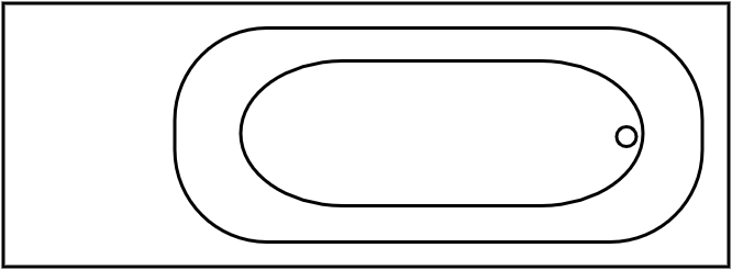 Baignoire rectangulaire (encastrable | droite) 220x80