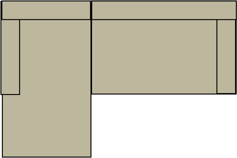 banquette 155 + méridienne 95 x 165cm