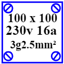 boite de dérivation 100 x 100 16a 3g2.5mm² 230V