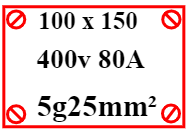 boite de dérivation 100 x 150 400v 80a 5g10mm²
