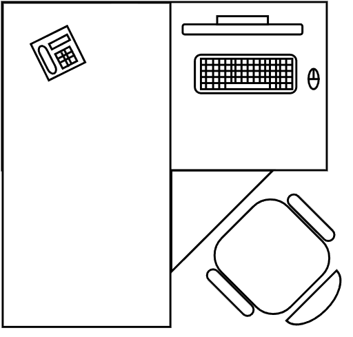 Desk 160 X 160 cm