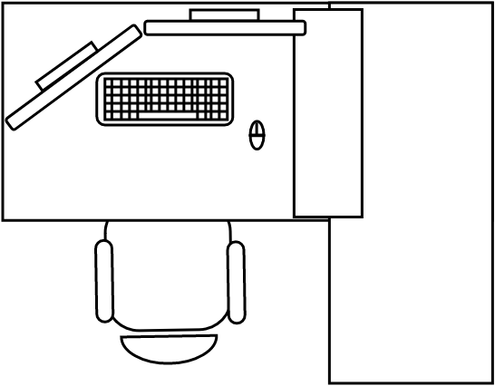 Bureau 180 X 140 cm droit double ecran IOT-electronique