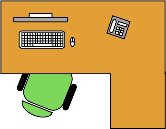 Bureau 180 X 140 cm mod 2