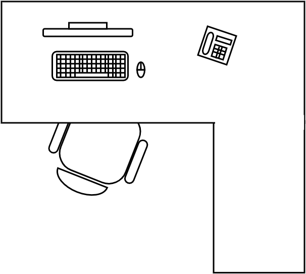 Bureau 200 X 140 cm à gauche