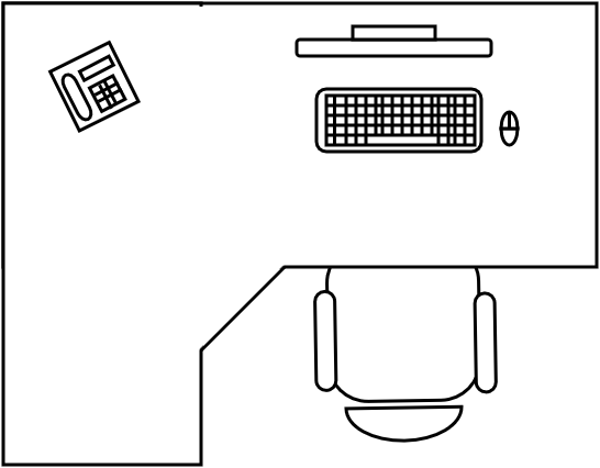 Bureau compact 160 X 120 cm