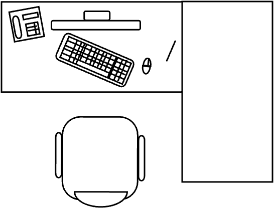 Bureau rectangulaire 120 X 60 cm + bureau droite 60 x 147