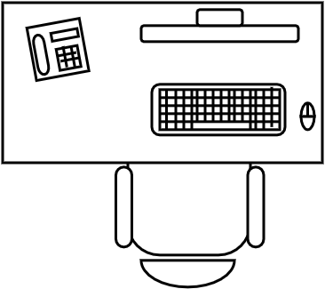 Bureau rectangulaire 120 X 60 cm