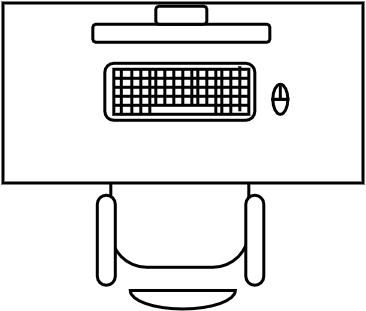 Bureau rectangulaire 120 X 60 cm