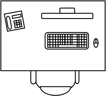 Bureau rectangulaire 120 X 80 cm