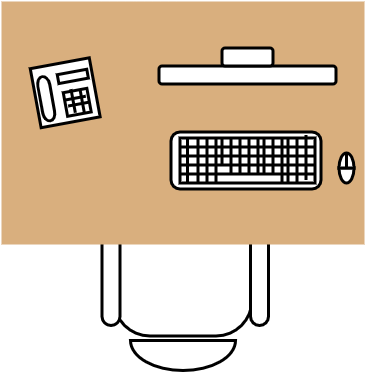 Bureau rectangulaire 120 X 80 cm