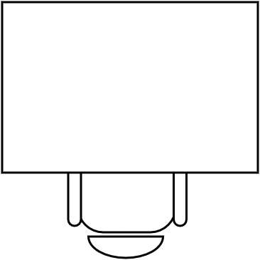 Bureau rectangulaire 120 X 80 cm