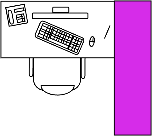 Bureau rectangulaire 120 X 60 cm + rangement Kallax 142 x 39 droite