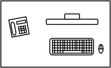 Bureau rectangulaire 125 X 76 cm