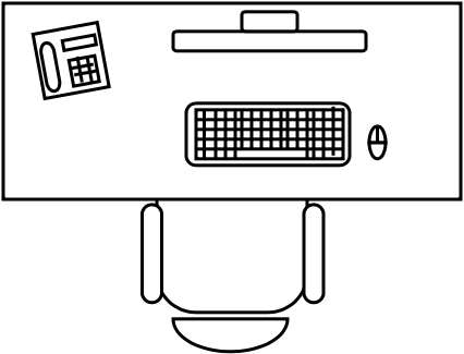 Bureau rectangulaire 140 X 60 cm