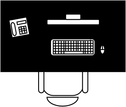 Bureau rectangulaire 140 X 80 cm