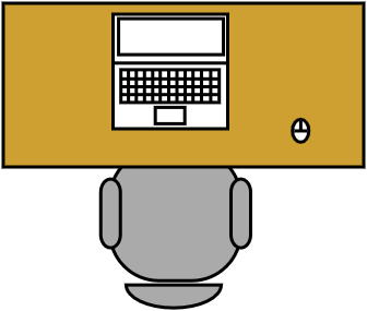 Bureau rectangulaire 140 X 80 cm