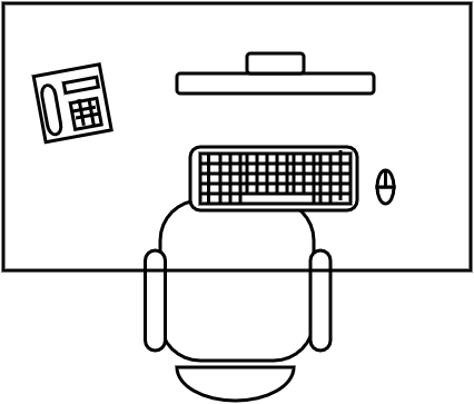 Bureau rectangulaire 140 X 80 cm