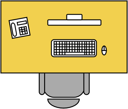 Bureau rectangulaire 140 X 80 cm