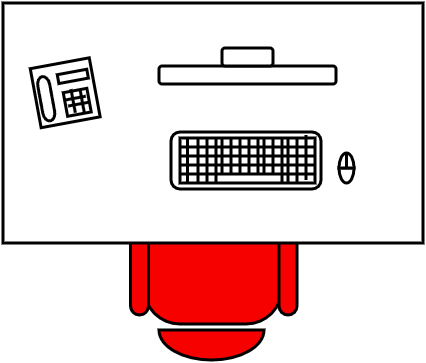 Bureau rectangulaire 140 X 80 cm