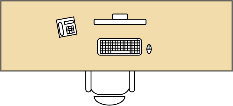 Bureau rectangulaire 140 X 80 cm