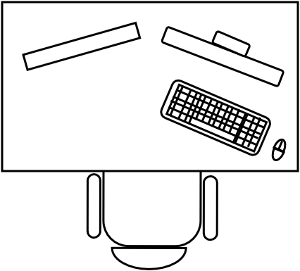 Rectangular desk 140 x 80 cm