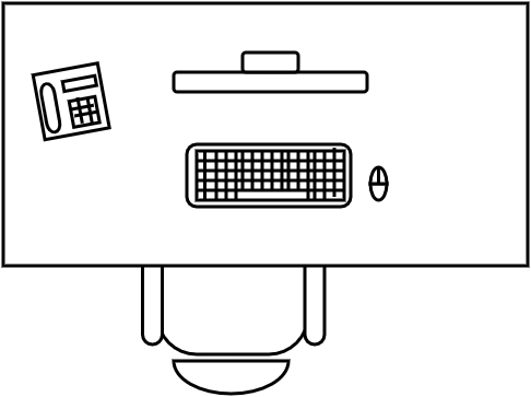 Rectangular desk 140 x 80 cm