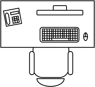 Bureau rectangulaire 142 X 60 cm