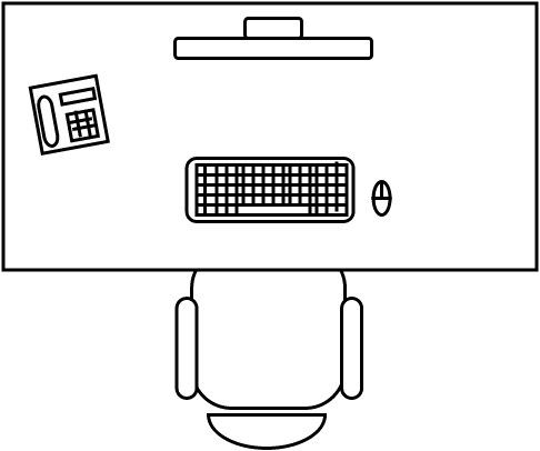 Bureau rectangulaire 160 X 80 cm 2