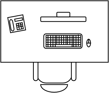 Bureau rectangulaire 160 X 80 cm