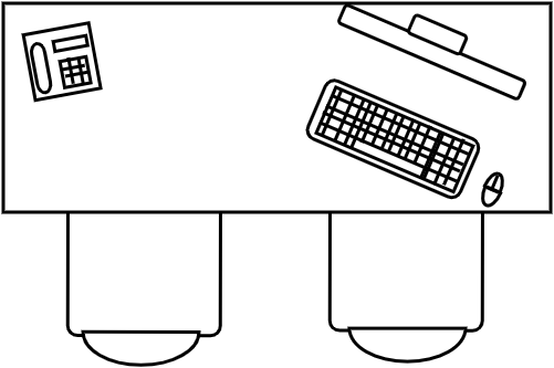 Bureau rectangulaire 160 X 65 cm