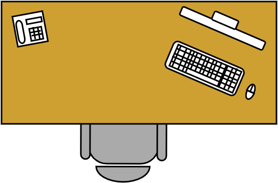 Bureau rectangulaire 160 X 80 cm