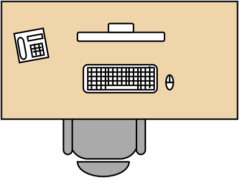 Bureau rectangulaire 160 X 80 cm