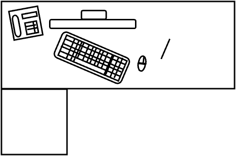 Bureau rectangulaire 160 X 60 cm + petit retour