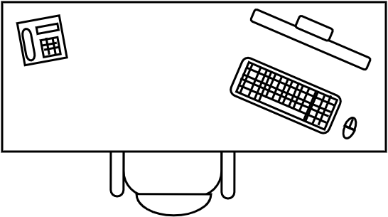 Bureau rectangulaire 180 X 65 cm