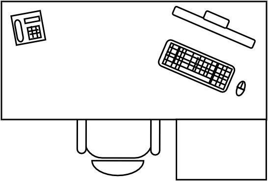 Bureau rectangulaire 180 X 80 cm