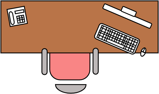 Bureau rectangulaire 180 X 80 cm