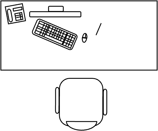 Bureau rectangulaire 180 X 80 cm