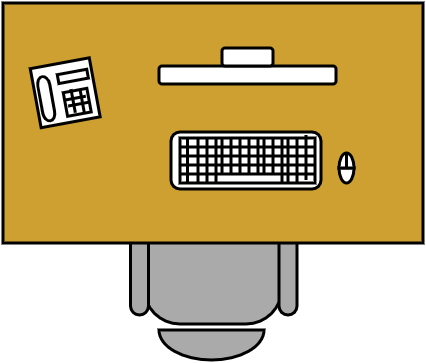 Bureau rectangulaire 180 X 80 cm