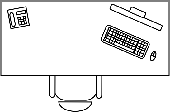 Bureau rectangulaire 200 X 100 cm