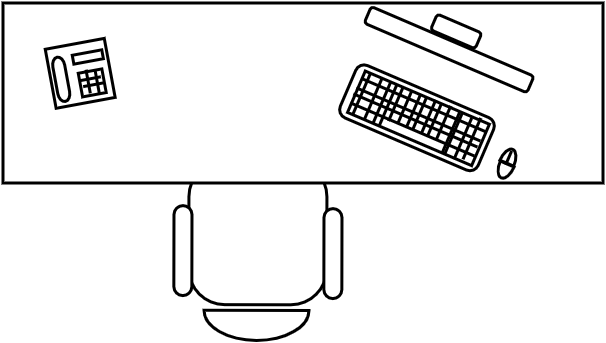 Bureau rectangulaire 200 X 60 cm