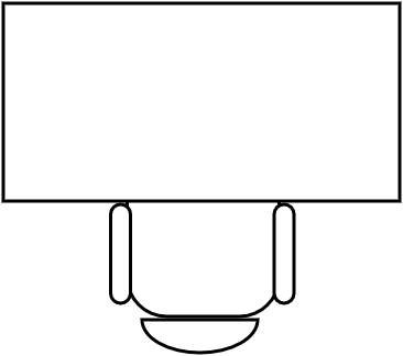 Bureau standard 3 tiroirs  120 x 60